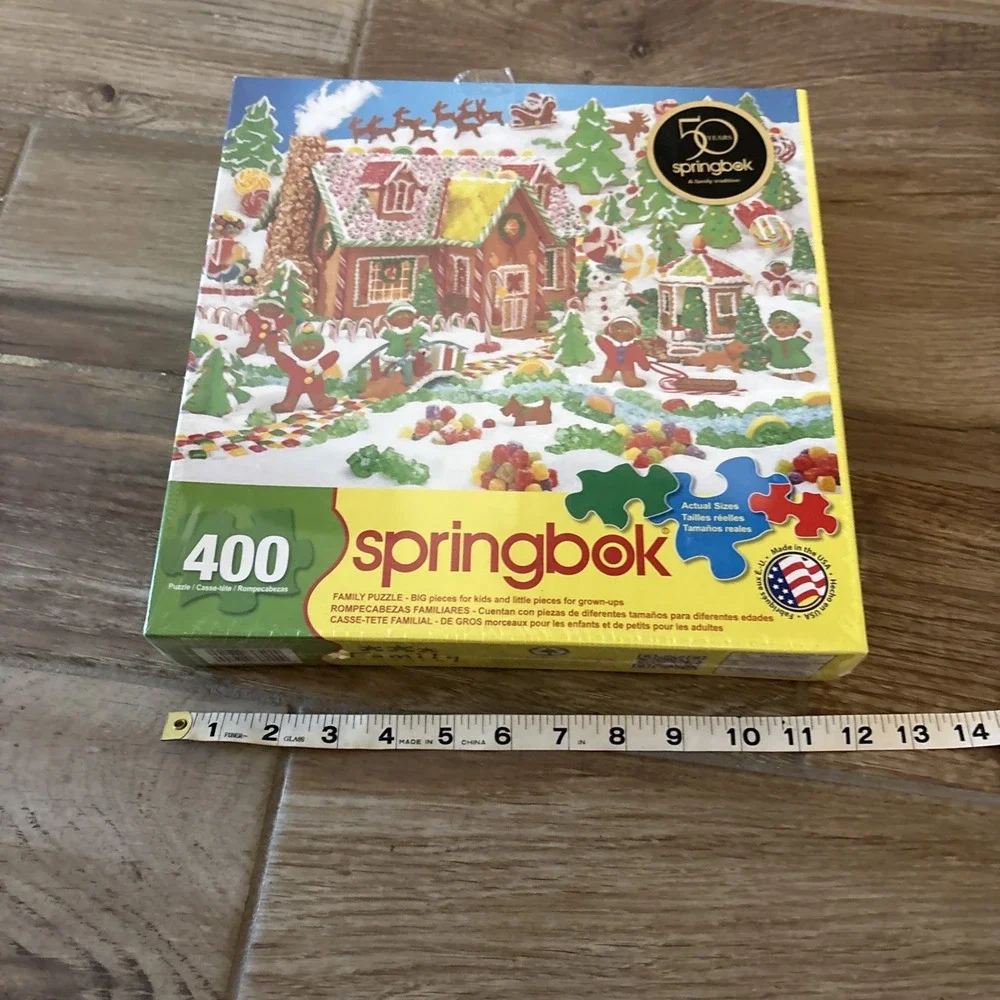NOS 2013 Sealed 400pc Puzzle Springbok GINGERBREAD FUN Hallmark Christmas FAMILY